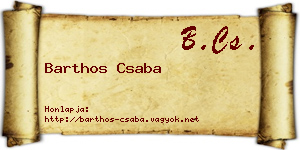 Barthos Csaba névjegykártya
