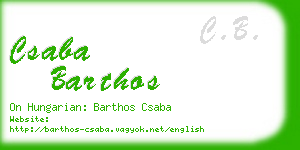 csaba barthos business card